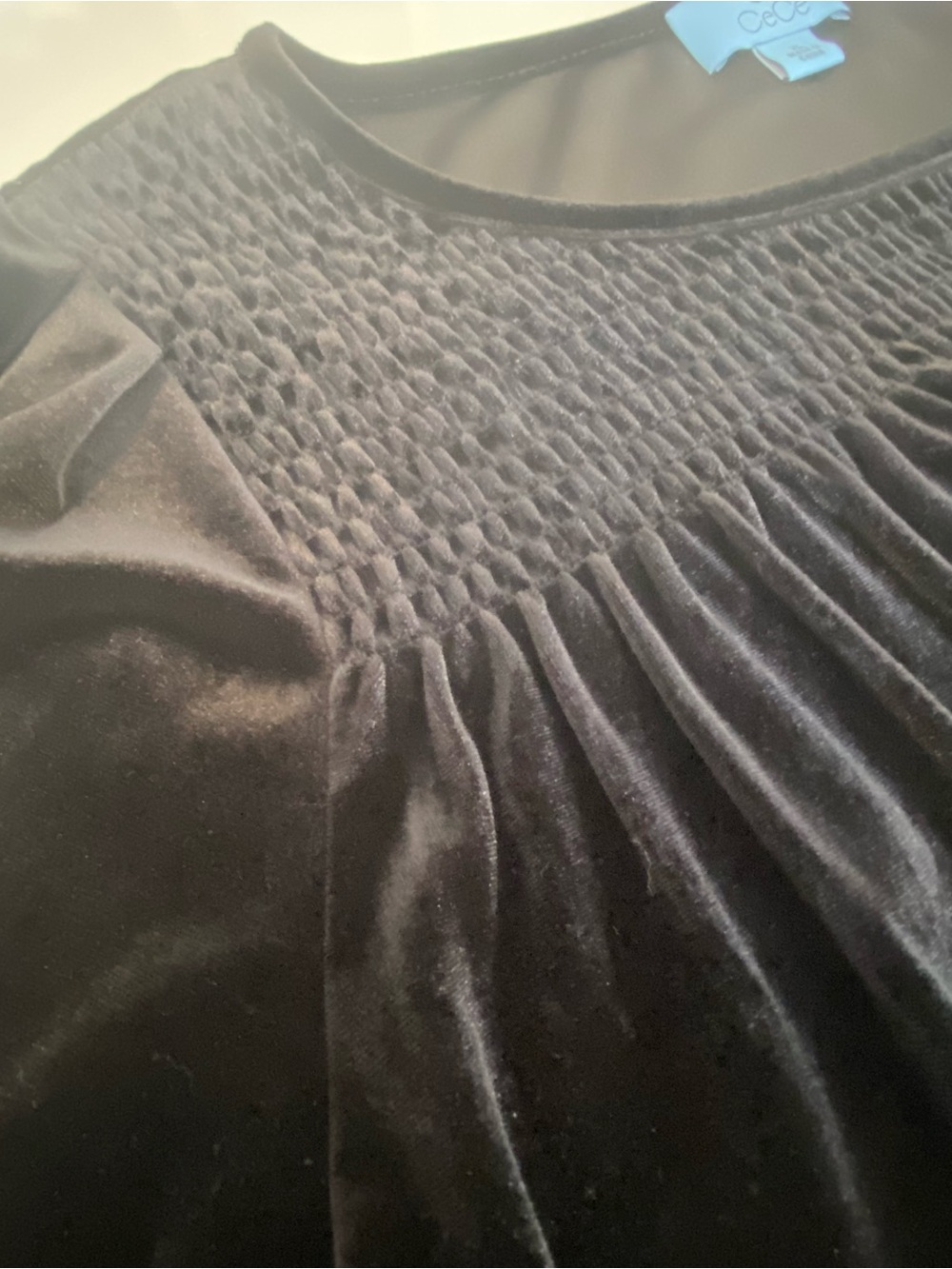 Black Velvet Pleated Women's Tunic Top Romantic Loose Fit Witchy Chic